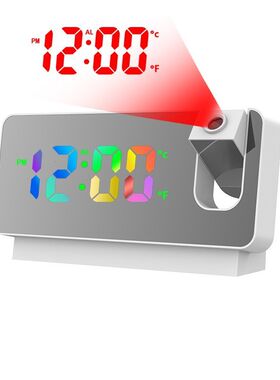 静音电子数字时间温度日历网红LED闹钟 投影红光投影闹钟聪明钟