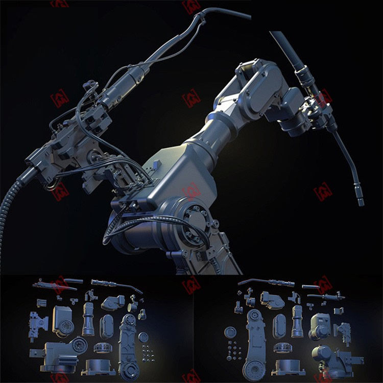 机器人机械手臂零部件max fbx obj c4d模型创意场景3d三维素材