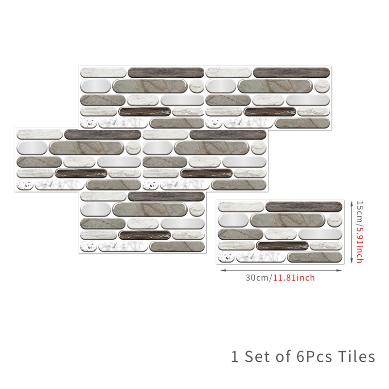 创意砖纹瓷砖贴自粘墙壁装饰防水欧式复古墙贴厨房防油贴纸可移除