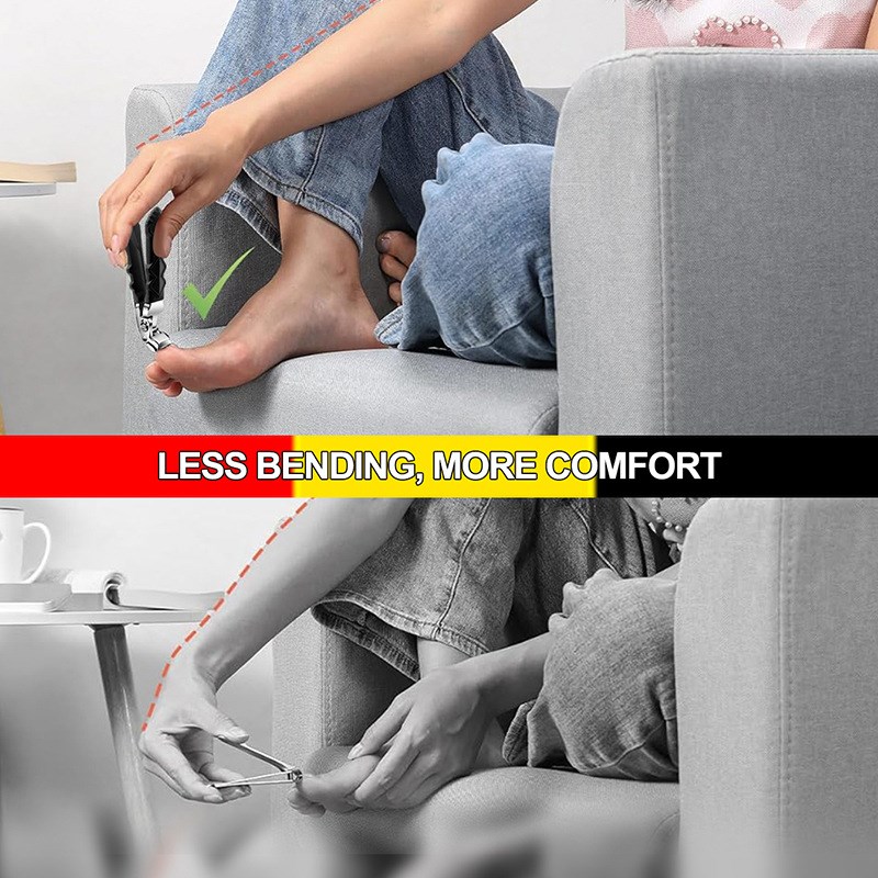 新式弯头指甲刀不锈钢长手柄指甲剪大开口握式修指甲钳修甲钳套装