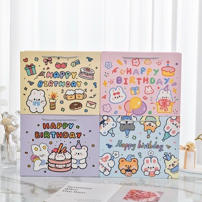 六一儿童节礼品袋生日礼物包装袋卡通可爱手提纸袋横板创意手拎袋