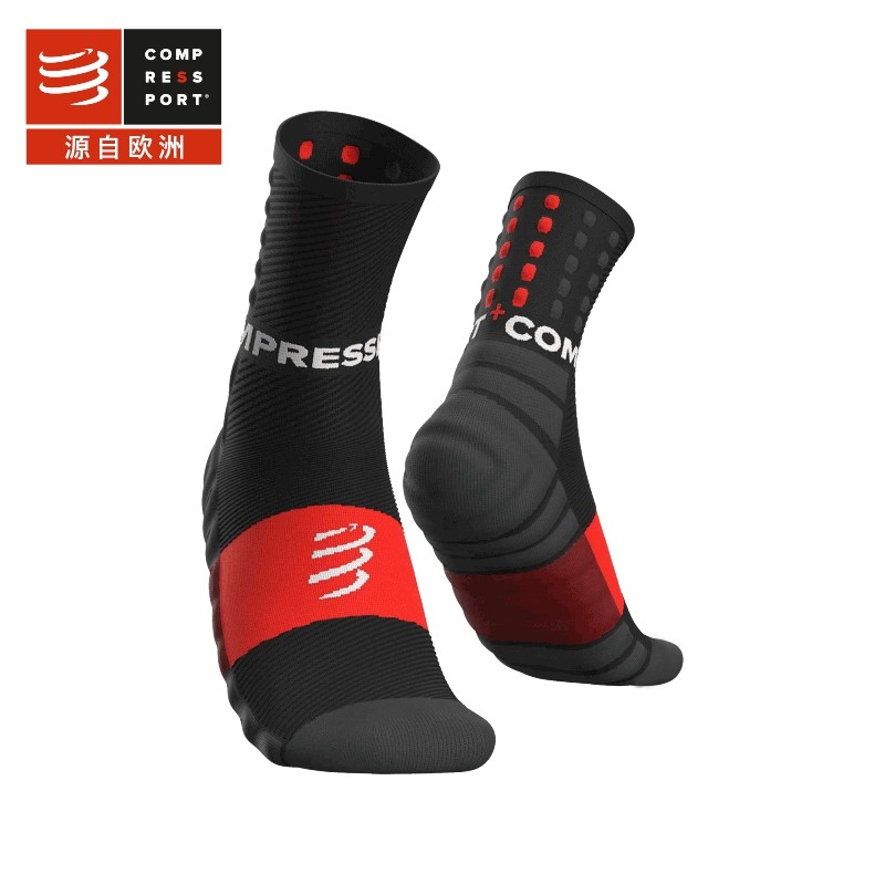 compressport跑步缓震袜高帮袜