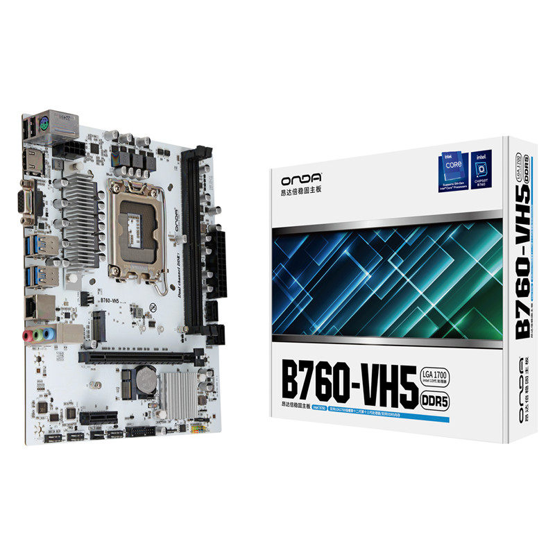 昂达B760-VH4-B  VH5-W 台式机主板 LGA1700小板 DDR4 DDR5双通道图片