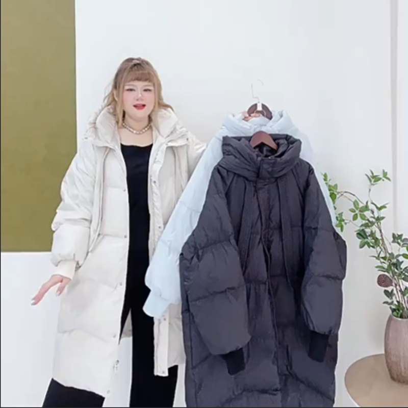 胖妹妹大码羽绒服2025冬季保暖韩系宽松加肥特大码女装连帽外套