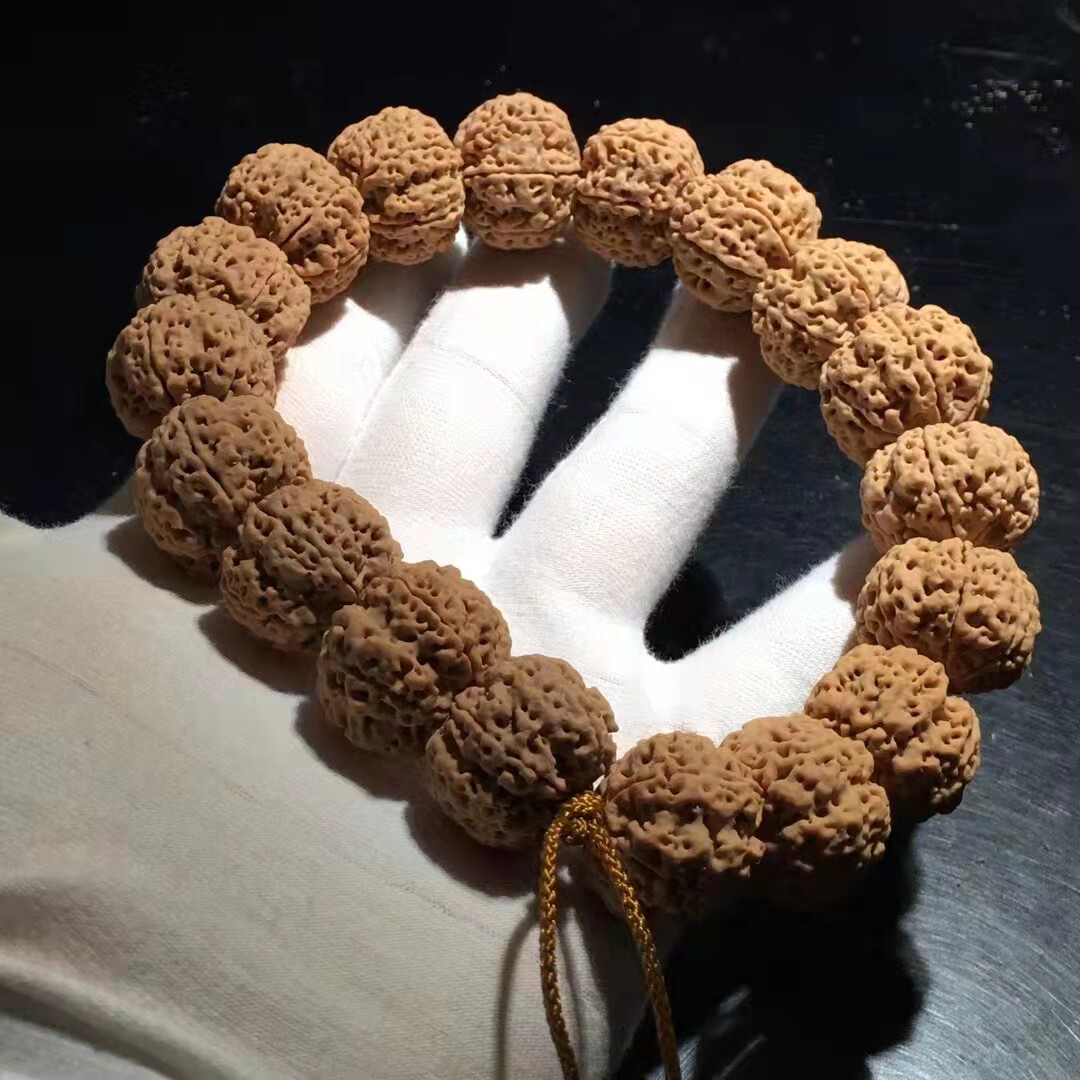 手机实拍 弥刻6瓣23mm爆肉梅花双龙黄皮尼泊尔大金刚菩提子手串男