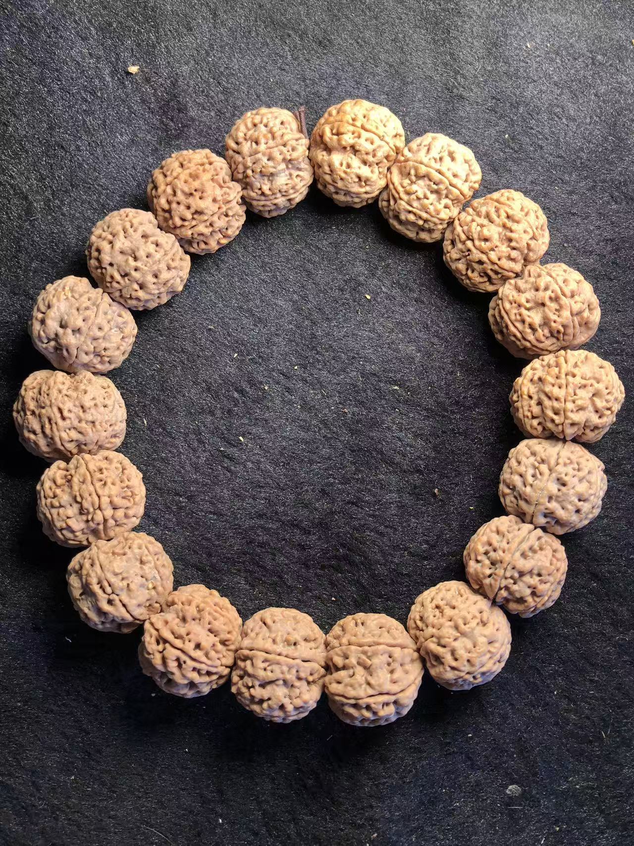 弥刻爆肉手持款6瓣26mm+尼泊尔大金刚手串双龙纹原籽佛珠菩提子