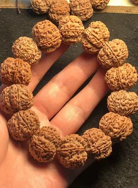 弥刻文玩7瓣25mm七瓣爆肉蜂窝尼泊尔大金刚菩提子佛珠手串黄皮