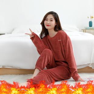 2025年秋冬季睡衣女珊瑚绒仙女暖暖套装加绒加厚法兰绒保暖家居服