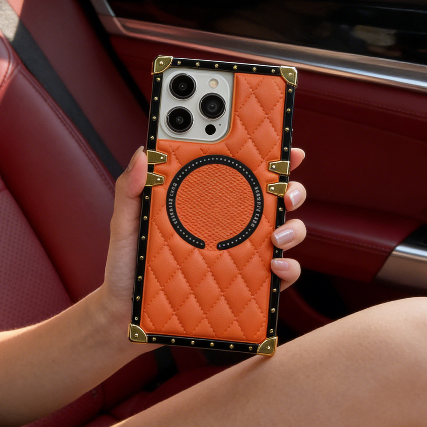 小香风菱格iPhone17手机壳潮牌皮质磁吸苹果16promax奢华防摔适用15plus轻奢风网红14pm高级感新款13pm保护套