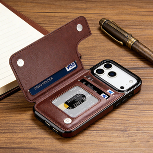 疯马纹皮质17Air苹果15promax手机壳16翻盖插卡包iPhone14潮牌轻奢风适用13个性男女商务12p防摔高级感保护套