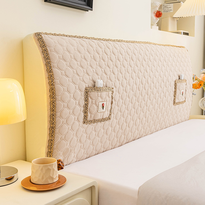 全包床头罩套简约现代床头保护套木床头罩软包夹棉加厚床头套罩