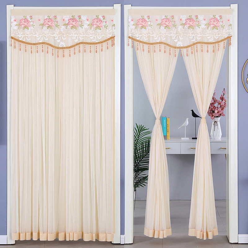 蕾丝门帘新款家用防蚊纱帘隔断帘