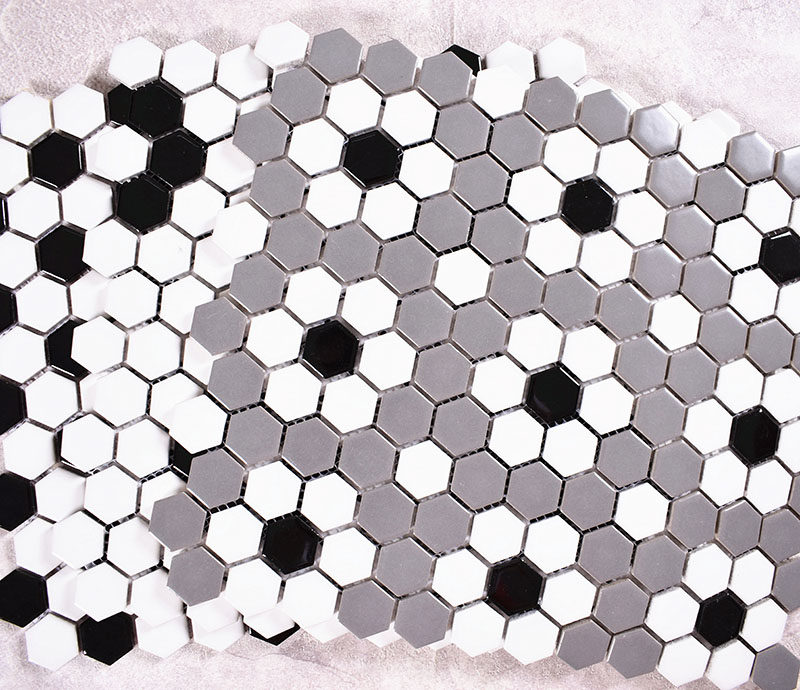 梅花六角砖马赛克六边形瓷砖黄色绿色厨房浴室墙自贴地砖背景墙