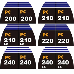 230 240 160 8挖机边门字贴纸 360 210 300 适用小松PC130 260