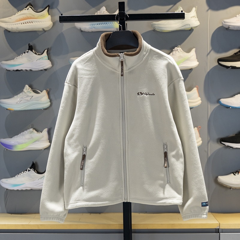 李宁女子立领宽松开衫无帽卫衣