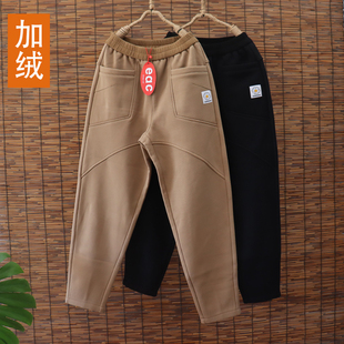 2025冬季加绒eac1217宽松哈伦加绒裤女季新款显瘦萝卜裤大码保暖