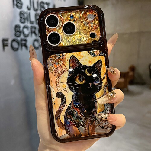 适用苹果系列iPhone17新款手机壳13promax16promax时尚可爱luna黑猫15promax14promax全包镜框防摔网红保护套