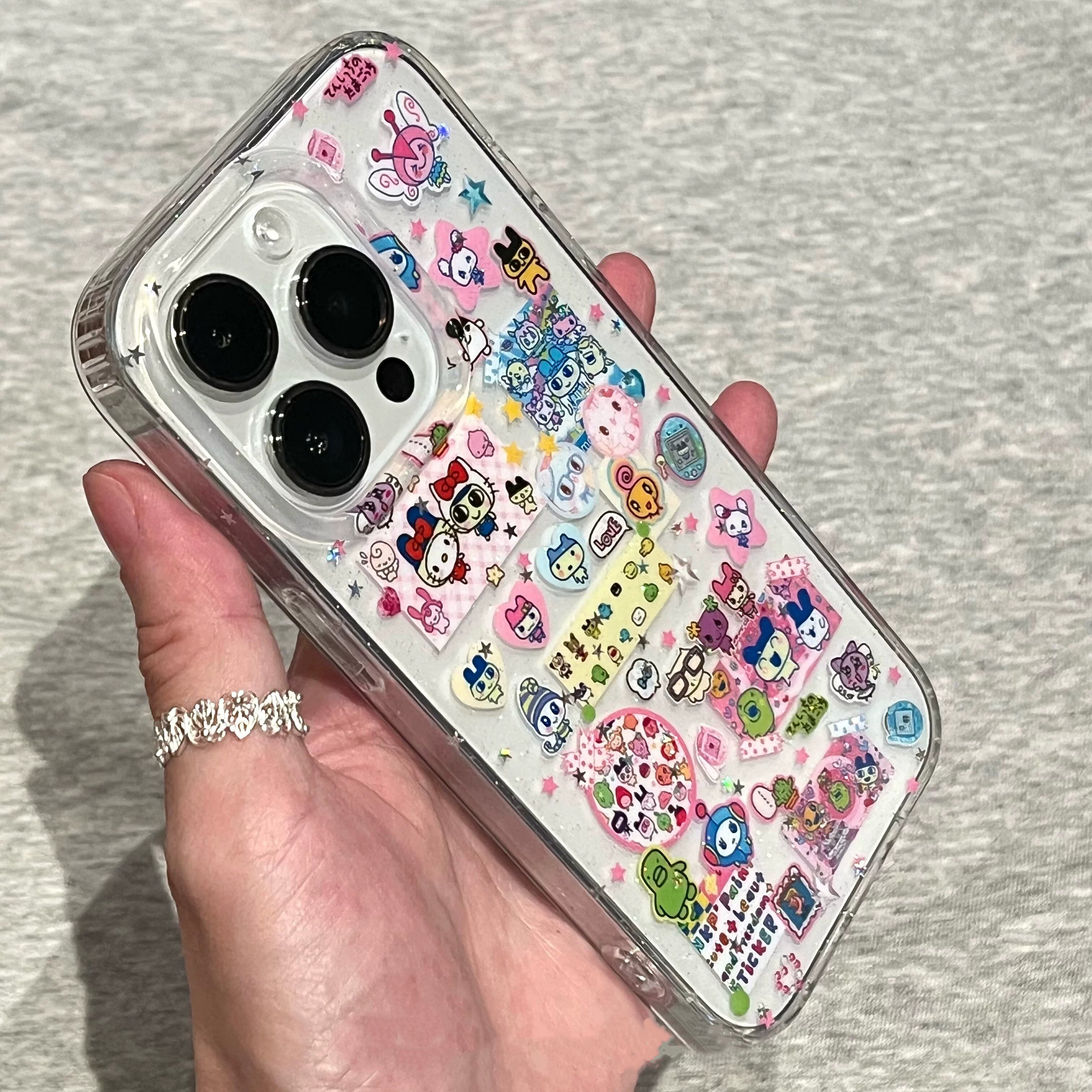 适用苹果系列iPhone17新款手机壳16promax14promax卡通满屏拓麻歌子15promax13promax半包大孔防摔网红保护套