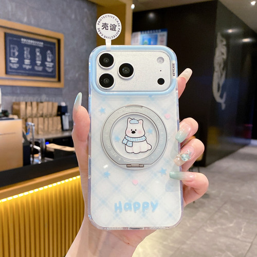 适用苹果系列iPhone17新款手机壳16promax14promax卡通爱心蝴蝶结15promax/13pro半包大孔磁吸支架网红保护套