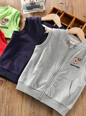 儿童马甲男童2025春秋新款纯棉背心宝宝幼儿园中小童休闲薄款外穿