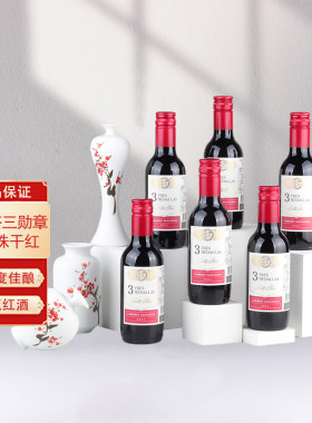 圣丽塔三勋章赤霞珠干红葡萄酒智利原瓶进口小瓶红酒187.5ml六支