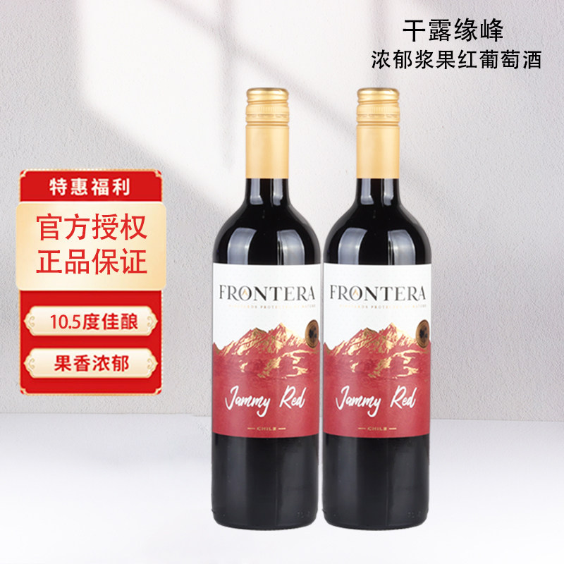 干露缘峰浓郁浆果红葡萄酒智利原瓶进口红酒官方正品750ml*2