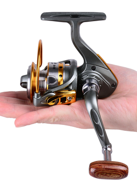 德宝DK150浅金色迷你轮掌中宝无间隙金属摇臂鱼线轮渔线轮纺车轮