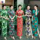 旗袍25连衣裙老上海大码 广场舞立体印花中国风文艺复古 改良妈妈装