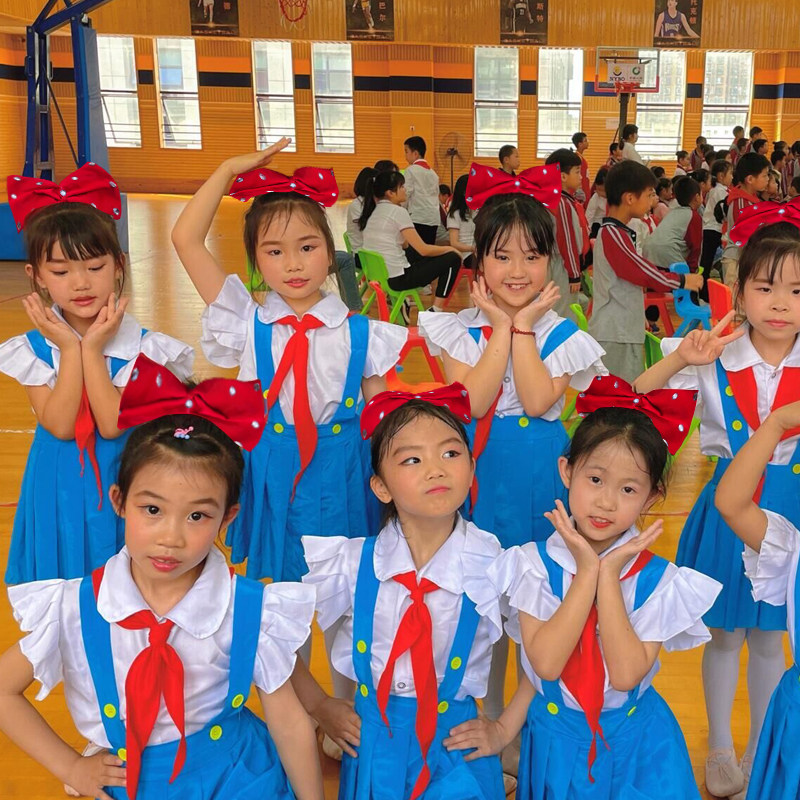 小荷风采表演服头饰小红花配饰儿童表演服女款中小学生合唱服头花