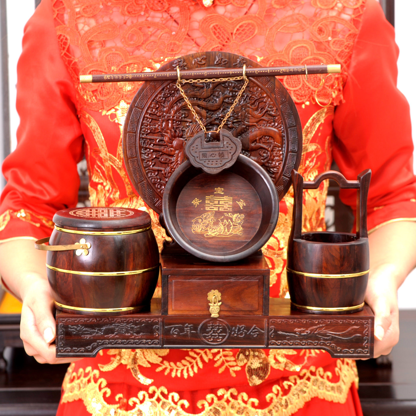 子孙桶套装红木陪嫁用品