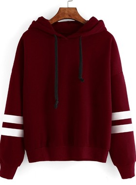 Autumn Women Hoodie Casual Long Sleeve Hooded Sportswear白色