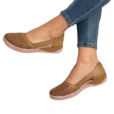 镂空洞洞透气平底大码单鞋女凉鞋