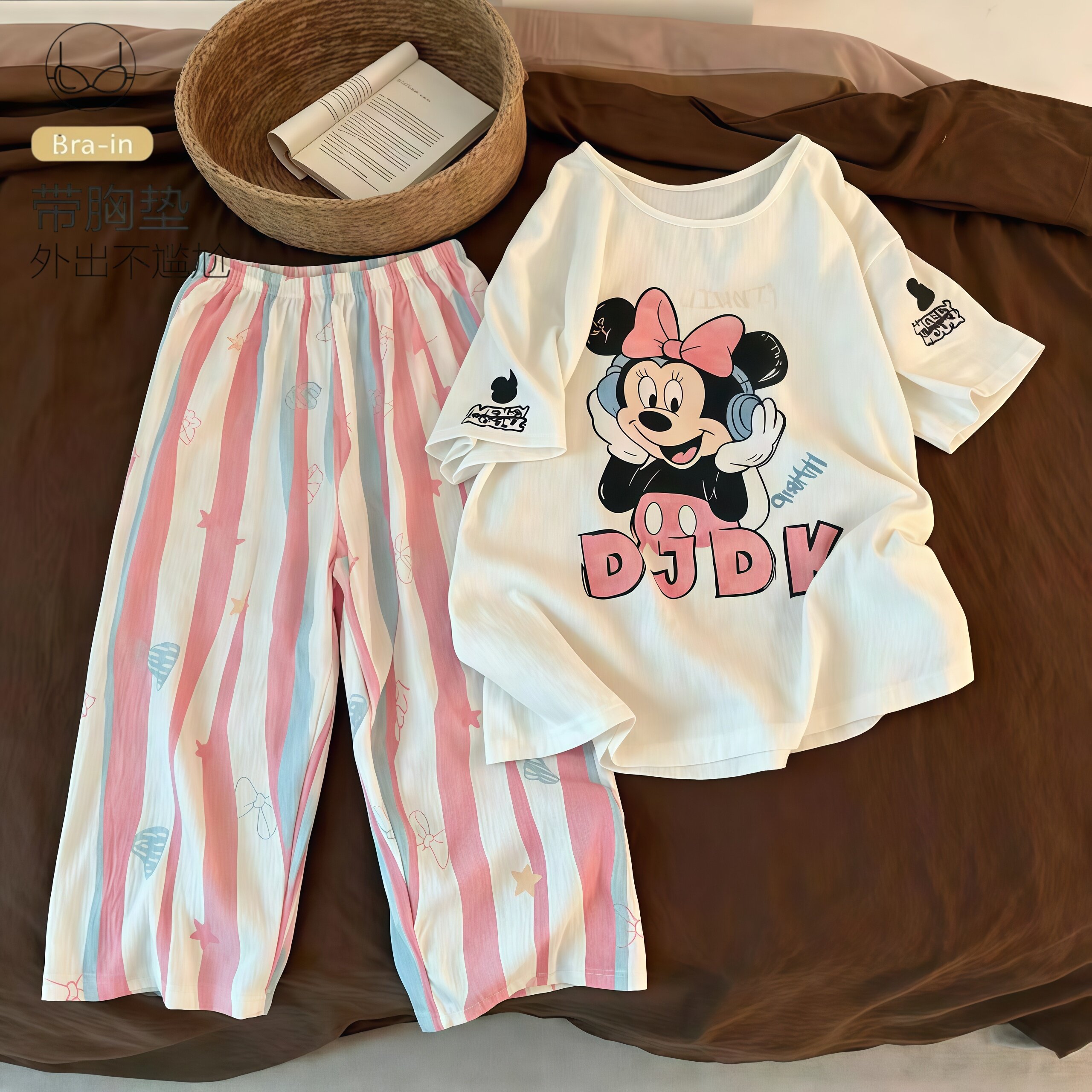 带胸垫睡衣女士夏季可外穿家居服
