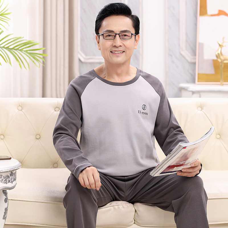 中老年人爸爸睡衣德绒秋冬季加厚保暖休闲男士长袖加绒家居服套装