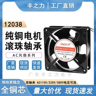 220V 2123HBL 12038双滚珠散热风扇12cm小型轴流风机 DP200A 直销