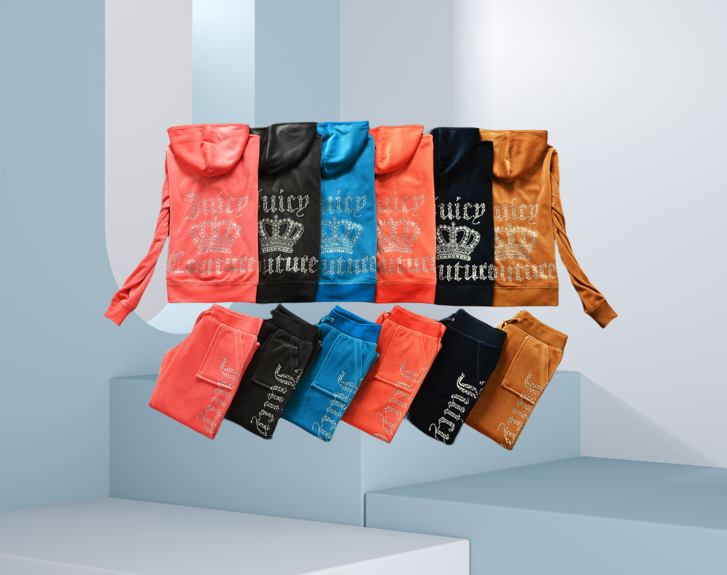 2026天鹅绒运动套装女字母烫钻修身显瘦时尚休闲服两件套掌柜推荐