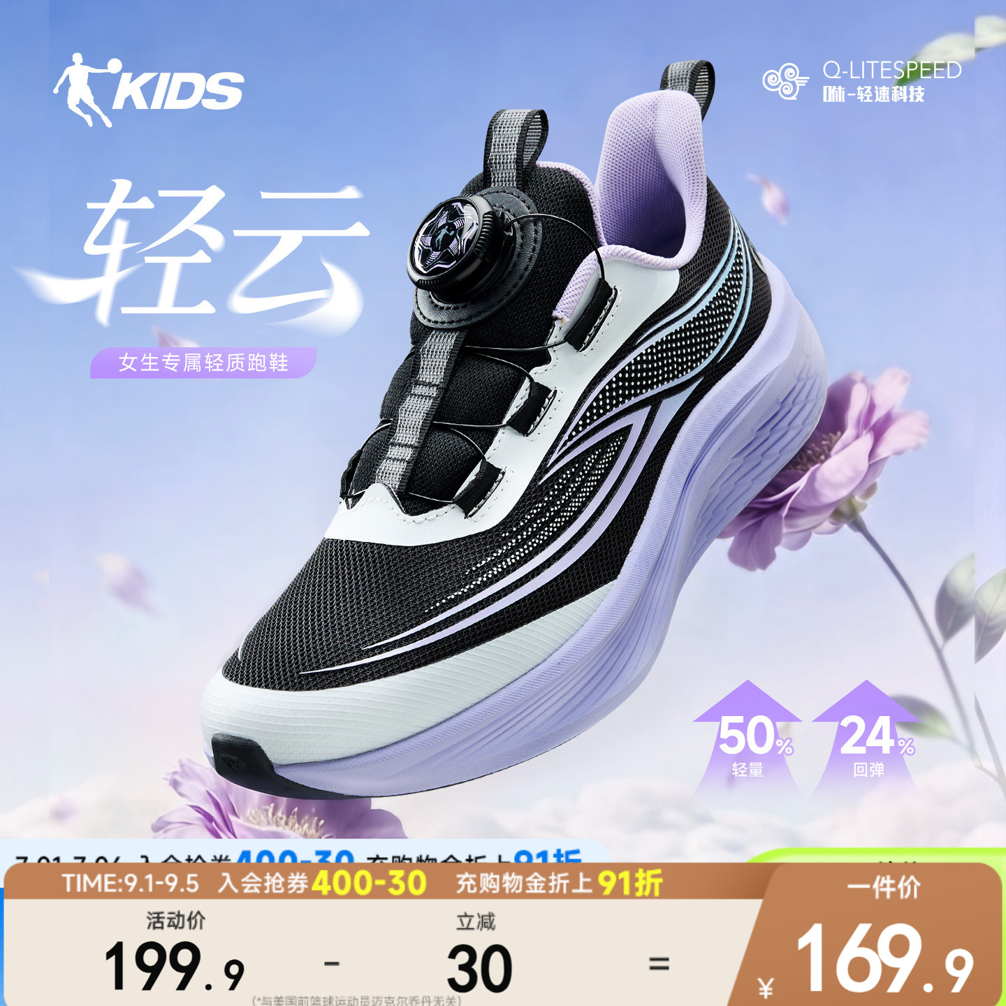 乔丹专业网面透气跑步鞋儿童鞋子图片
