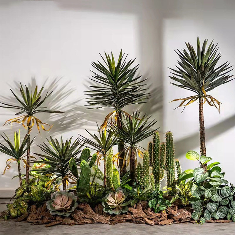 仿真龙舌兰盆栽热带植物室内绿植水池景观造景龙血树落地装饰摆件