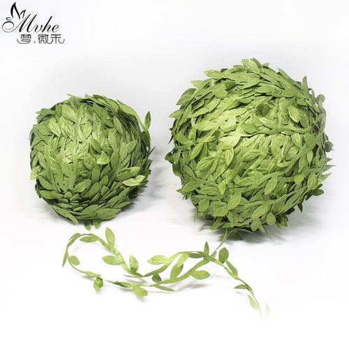 现货200米绢布树叶花环装饰配件