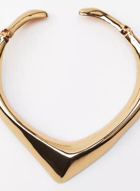 复古重工V字金属项圈锁骨链