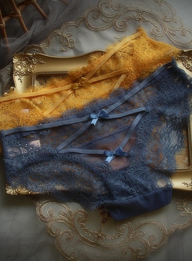 内裤女夏季薄款透气纯棉裆女神裤蕾丝诱惑复古性感女士无痕三角裤