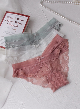 蕾丝内裤女夏季薄款透视镂空性感无痕少女底裤低腰火辣女式三角裤
