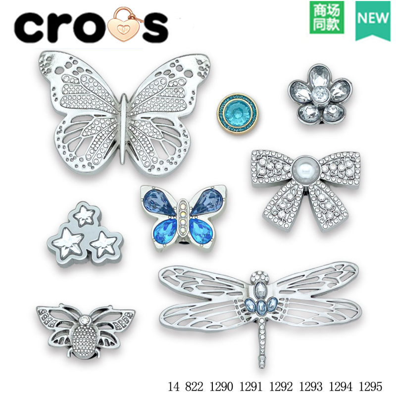 白鹿同款适配crocs鞋花蝴蝶鞋扣