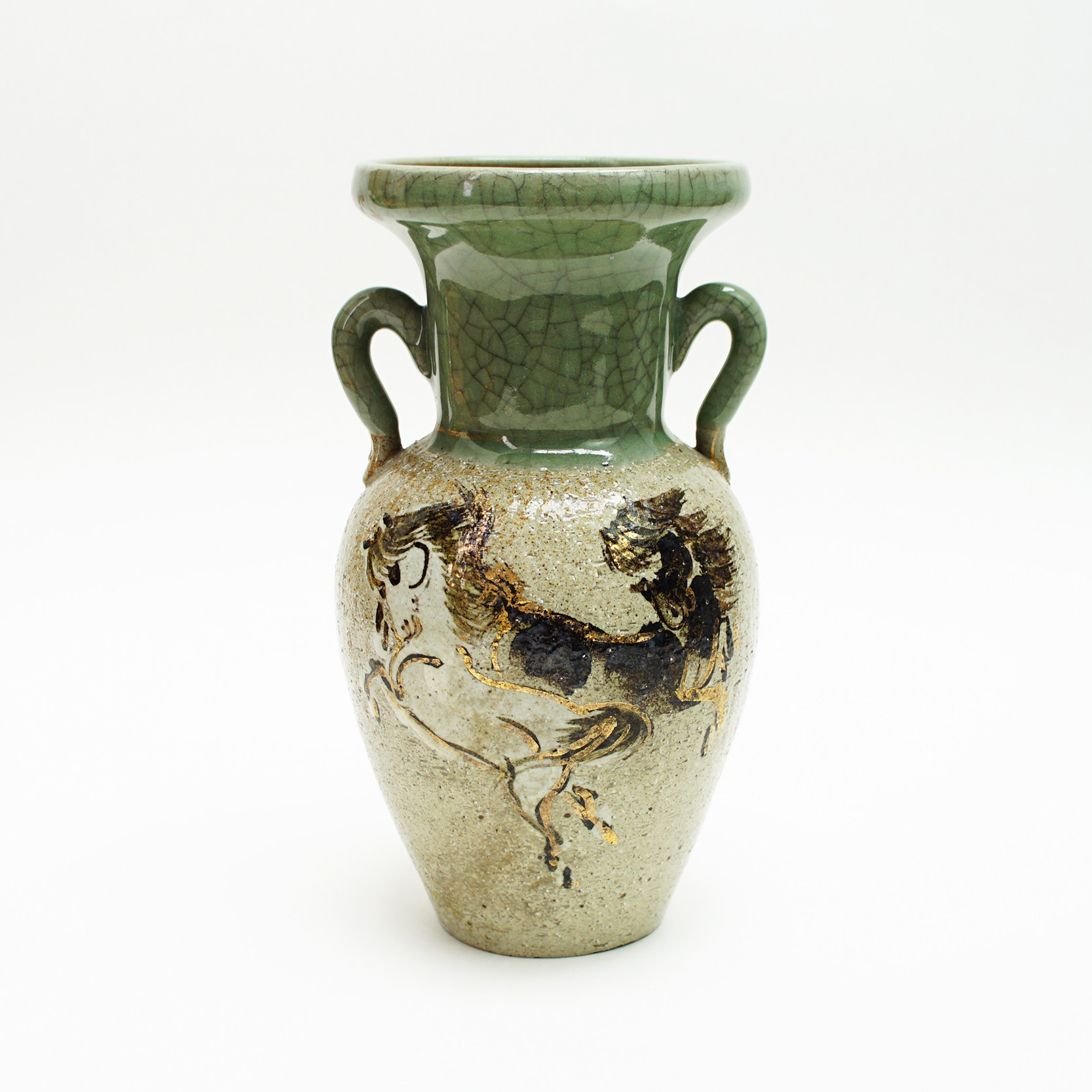 日本进口相马烧花瓶桌面复古粗陶老物客厅禅意花瓶摆件手工民宿