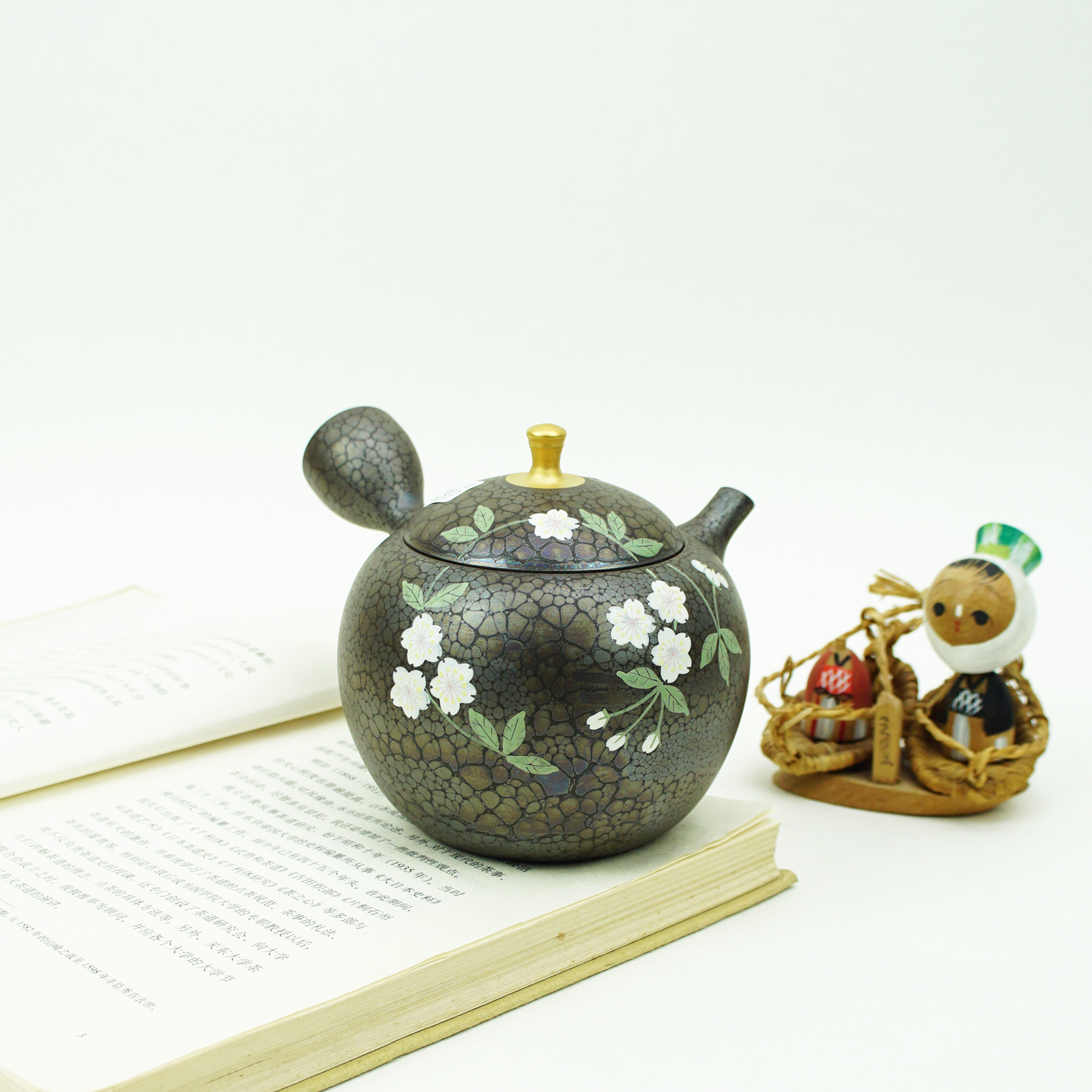 日本常滑烧樱花天目釉泡茶壶