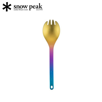 现货2022雪峰祭 snowpeak户外露营钛勺限定款彩色纯钛叉勺FES-404