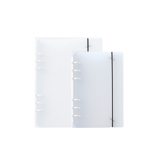 探伟A6磨砂日式理财记账本透明活页票据夹PP外壳资料册塑料夹子绑带6孔明星卡片名片收纳册子收集本证书卡套