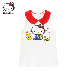 HelloKitty凯蒂猫正品童装女童连衣裙无袖背心裙子学院风