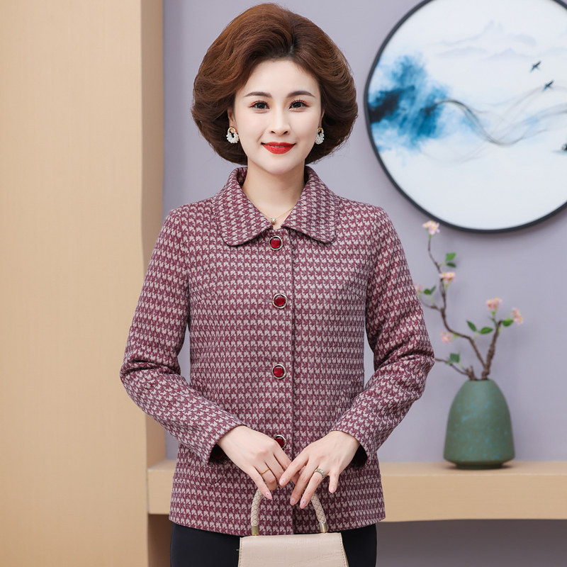 妈妈款秋冬修身外套长袖上衣