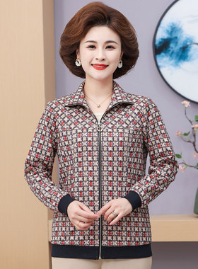 春秋妈妈夹克衫外套婆婆拉链上衣